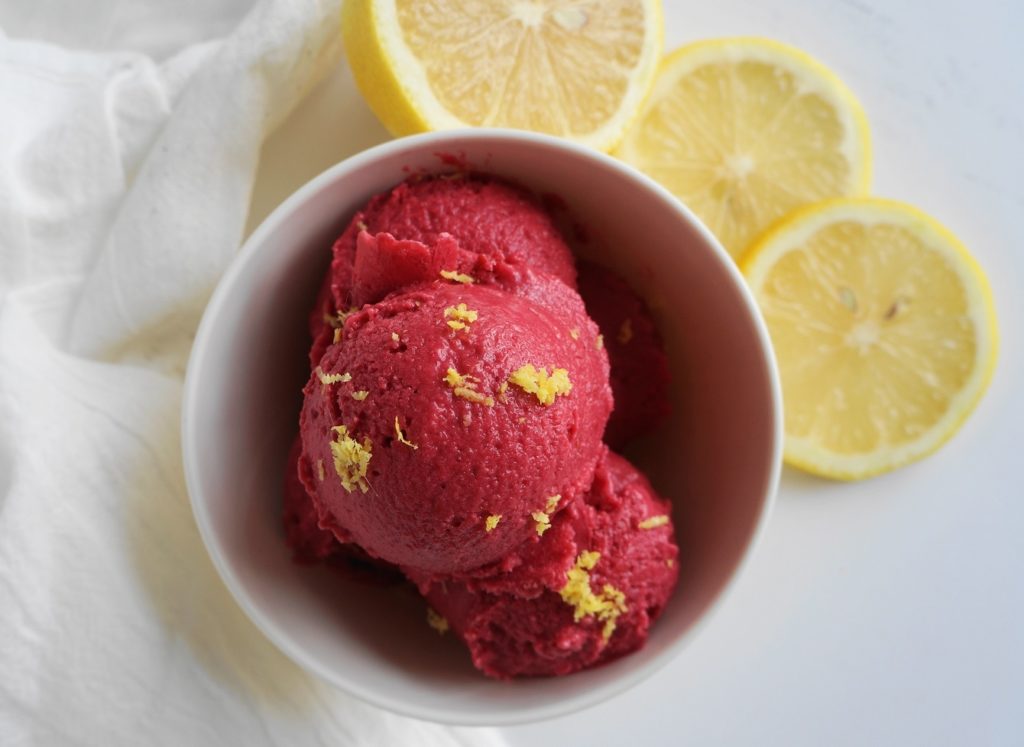 Creamy Raspberry-Lemon Sorbet (V, DF, GF) | Busy Girl Healthy World